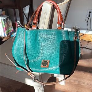 Dooney & Bourke green pebbled leather satchel crossbody